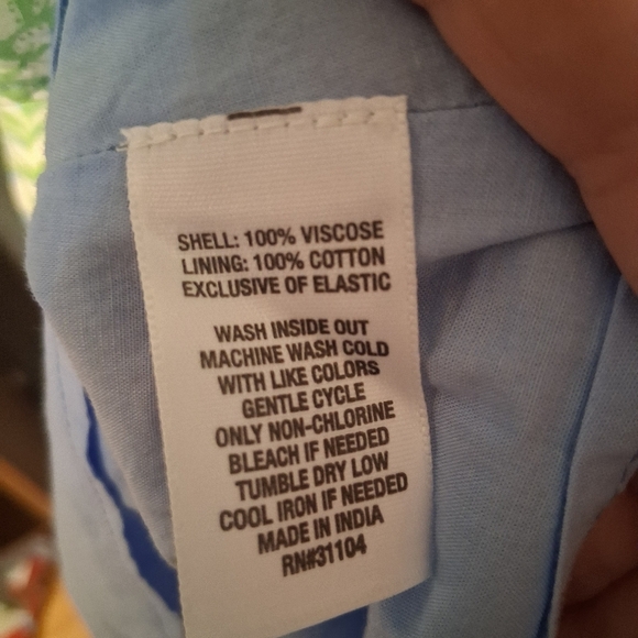 Crown & Ivy Green Blue Puff Sleeve Dress Size 12 - Picture 5 of 5